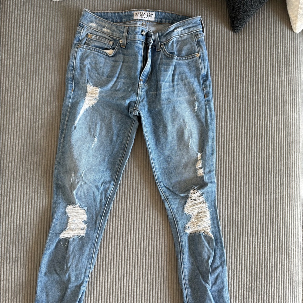 Derek Lam Women's Blue Distressed Jeans